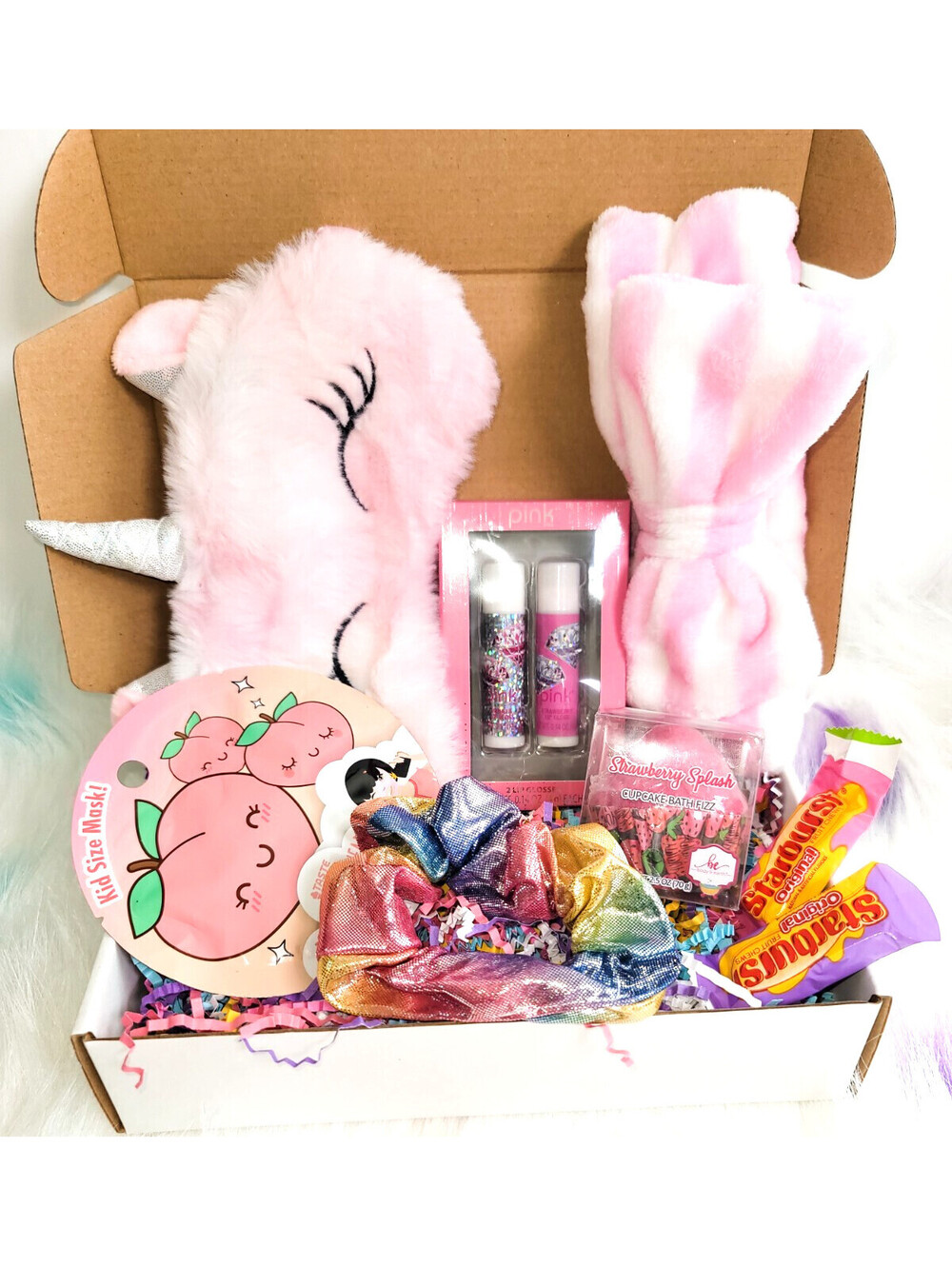 Pink Girls Gift Box with Relaxation and Self-Care Items